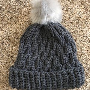 Handmade Crochet Hat with Poof